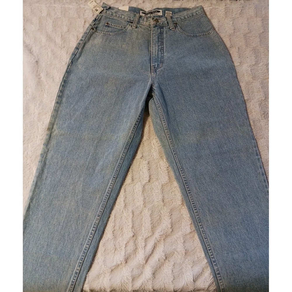 VTG Anchor Blue Baggy Relaxed Mom Jeans Women 13 Medium 29x30 Light Wash Y2K